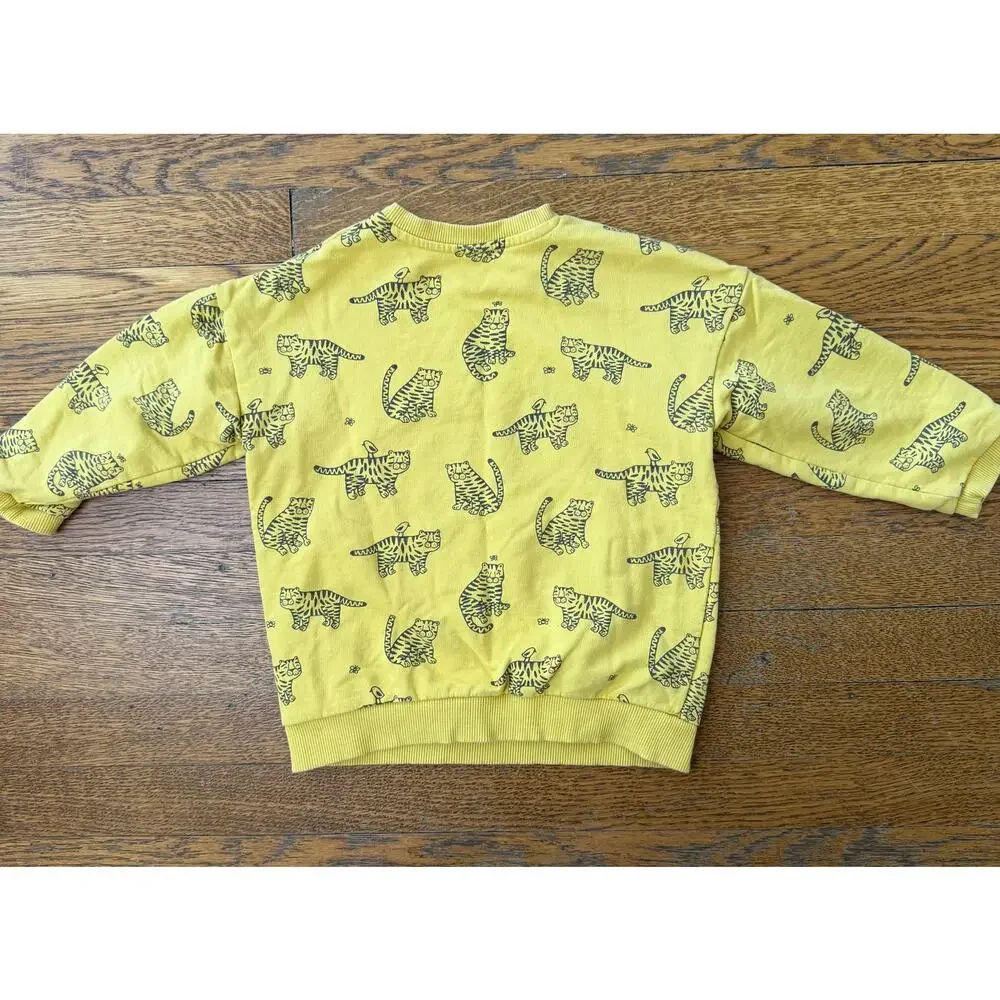 H&M Boys' Tiger Yellow Sweatshirt Size 18-24 Months